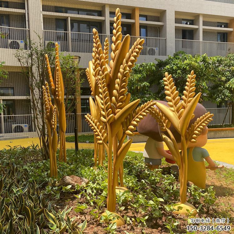 酒店水稻雕塑廠 庭院仿真雕塑廠家 彩繪小品