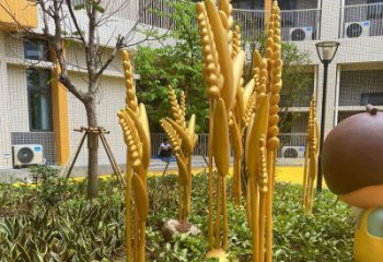古銅色水稻雕塑廠 大型城市雕塑生產(chǎn) 商業(yè)街?jǐn)[件