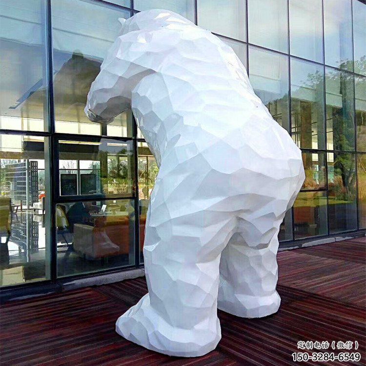 抽象黑熊雕塑 店門口彩繪雕塑 步行街?jǐn)[件