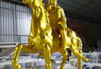 仿古武士雕塑 庭院彩繪雕塑 田間小品