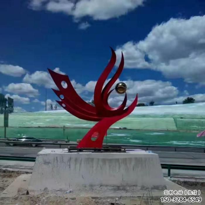 預(yù)定城市鳳凰雕塑 風(fēng)景區(qū)彩繪雕塑 抽象擺件