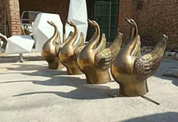 大型玻璃鋼天鵝雕塑 門口創(chuàng)意雕塑 售樓處小品