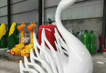 園林玻璃鋼天鵝雕塑 風景區仿真雕塑 廣場小品
