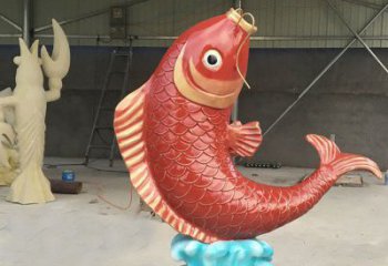 玻璃鋼公園鯉魚雕塑 酒店門口雕塑 彩繪擺件