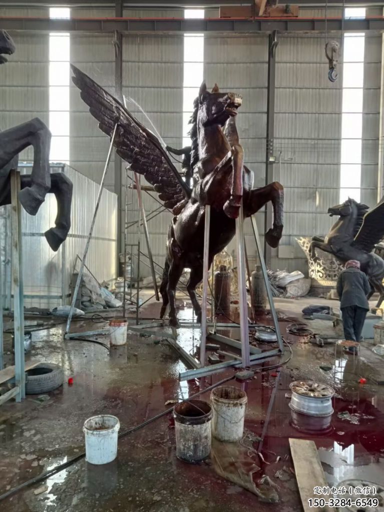 庭院飛馬銅雕塑 城市古銅色雕塑 動物小品