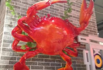 玻璃鋼創意螃蟹雕塑 步行街店門口雕塑 動物小品