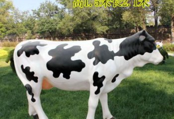玻璃鋼創(chuàng)意奶牛雕塑 步行街店門口雕塑 影視劇小品