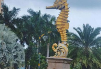 園林玻璃鋼海馬雕塑 田間彩繪雕塑 仿真擺件