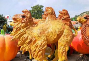 仿真玻璃鋼駱駝雕塑廠家 店門口園林雕塑 卡通小品