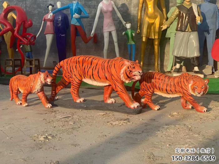 商業(yè)街玻璃鋼老虎雕塑 售樓處動物雕塑 神獸擺件