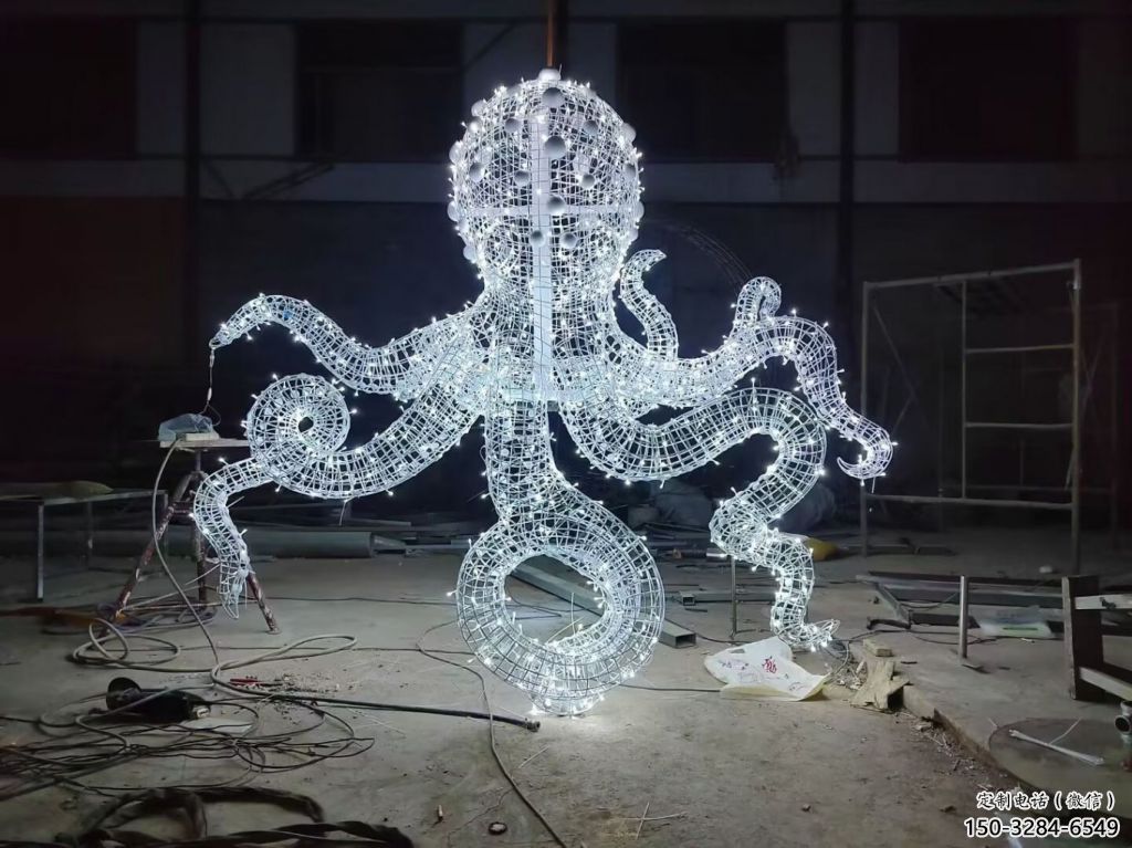 不銹鋼鏤空章魚雕塑 廣場(chǎng)近代雕塑 門口小品