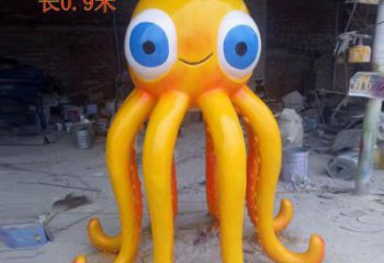 玻璃鋼章魚雕塑廠家，仿真彩繪工藝，景觀動物小品 (3)