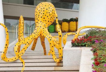 玻璃鋼章魚雕塑廠家，仿真彩繪工藝，景觀動物小品 (5)