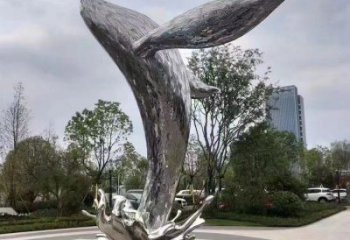 鯨魚雕塑廠家，烤漆彩繪工藝，公園廣場景觀擺件 (6)