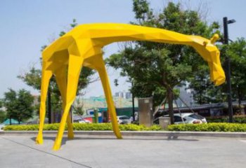 不銹鋼長頸鹿雕塑，異形幾何動物，售樓處小區擺件 (7)