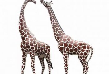 玻璃鋼長頸鹿雕塑，仿真彩繪工藝，公園廣場房地產(chǎn)擺放 (2)