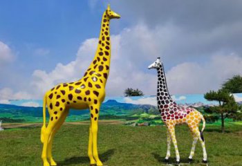 玻璃鋼長頸鹿雕塑，仿真彩繪工藝，公園廣場房地產(chǎn)擺放 (6)