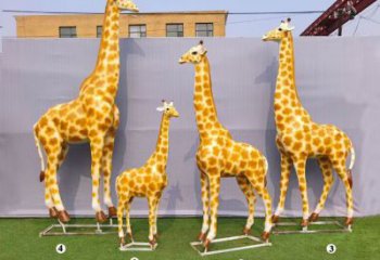 玻璃鋼長頸鹿雕塑，仿真彩繪工藝，公園廣場房地產(chǎn)擺放 (7)