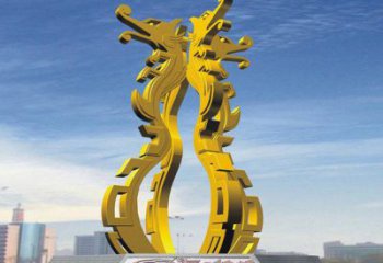 不銹鋼龍形雕塑，大型動物景觀，烤漆工藝制作 (2)