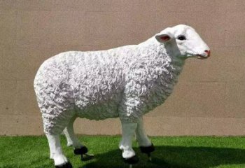 彩繪玻璃鋼綿羊雕塑，動(dòng)物景觀，廣場(chǎng)園林雕塑