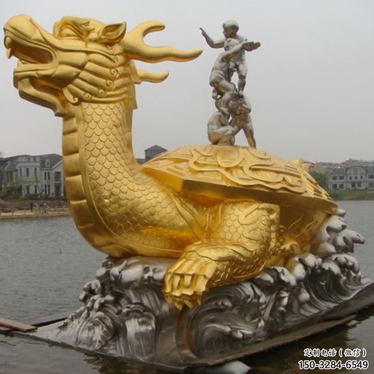 銅海龜雕塑加工廠，神獸動物，仿古公園廣場擺件