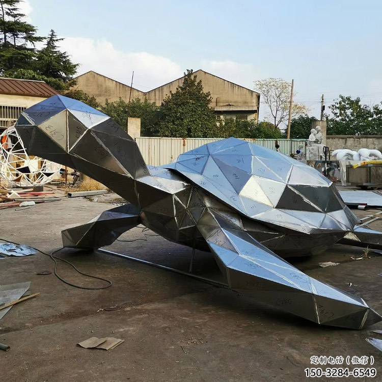 不銹鋼海龜雕塑生產，神獸動物，仿古公園廣場擺件