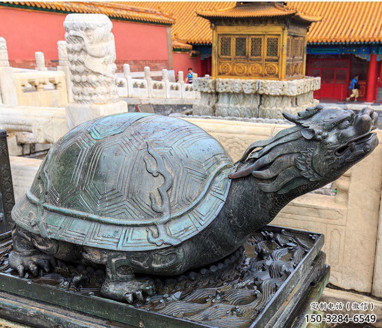 銅海龜?shù)袼苌a(chǎn)制作，神獸動(dòng)物，仿古公園廣場(chǎng)擺件