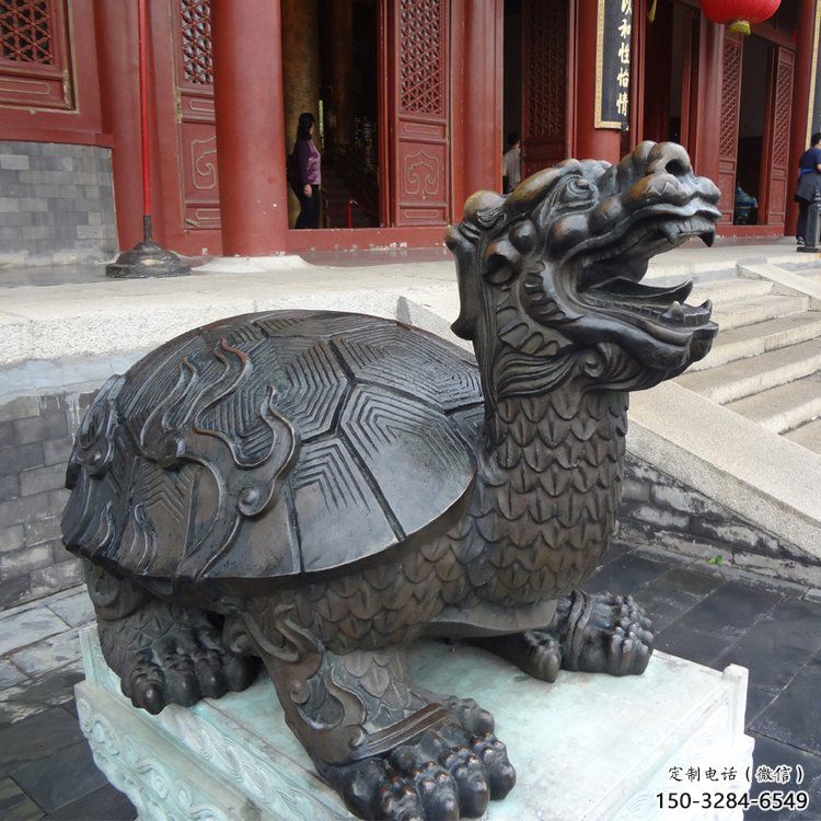 銅海龜雕塑制作，神獸動物，仿古公園廣場擺件