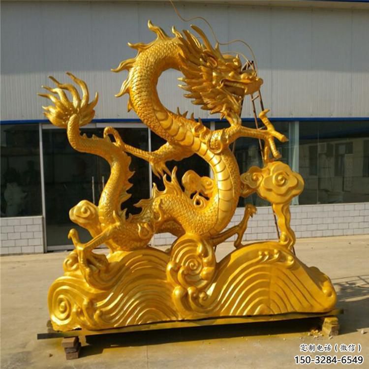 大型龍頭雕塑，鑄銅動物雕塑，房地產售樓處擺件