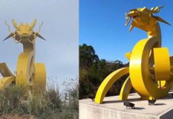 抽象大型龍頭雕塑，鑄銅動物雕塑，房地產售樓處擺件