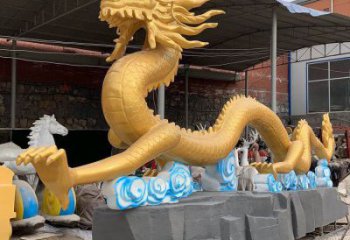 抽象龍頭雕塑，鑄銅動物雕塑，房地產售樓處擺件