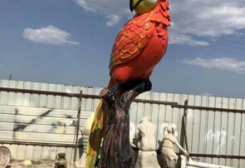 創(chuàng)意玻璃鋼鸚鵡雕塑 步行街店門口雕塑 飛鳥小品