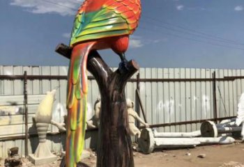 仿真玻璃鋼鸚鵡雕塑 店門口園林雕塑 飛鳥小品