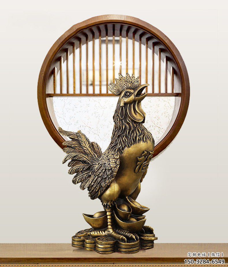 庭院小雞雕塑，現(xiàn)代小品，彩繪工藝