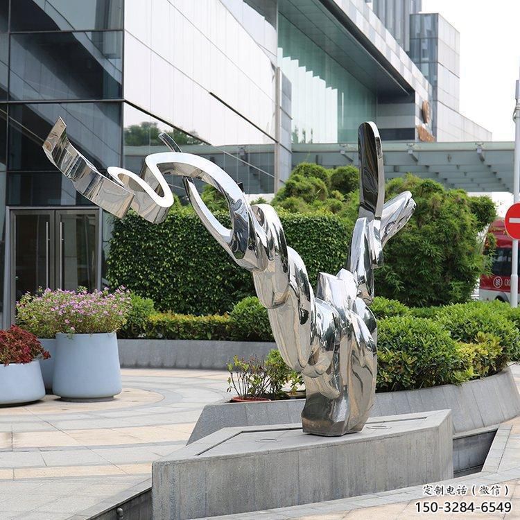 小區(qū)小貓雕塑，仿真主題，鏡面工藝