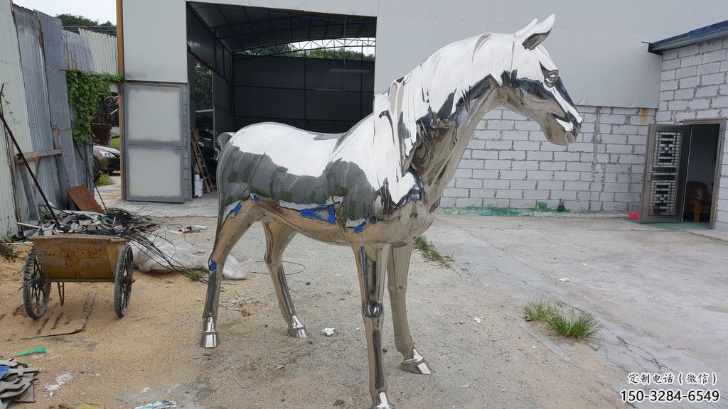 園林戰(zhàn)馬雕塑，文化標識，電鍍工藝