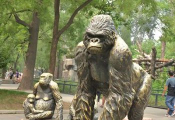 校園猩猩雕塑，可愛題材，噴漆工藝