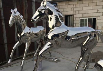 公園戰(zhàn)馬雕塑，廣場園林主題，仿古工藝