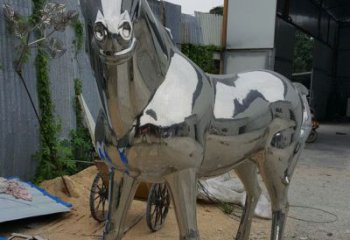 景區(qū)戰(zhàn)馬雕塑，動物主題，彩繪工藝