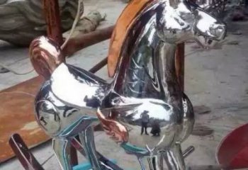 街道戰馬雕塑，動物小品，鏡面工藝