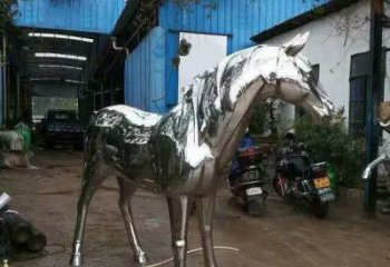 庭院戰馬雕塑，動物主題，拋光工藝