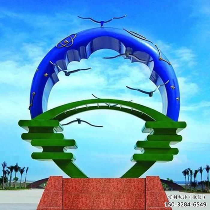 抽象大雁雕塑 店門口彩繪雕塑 步行街?jǐn)[件