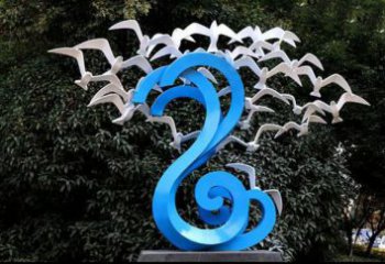 廣場大雁雕塑 公園仿真雕塑 抽象擺件