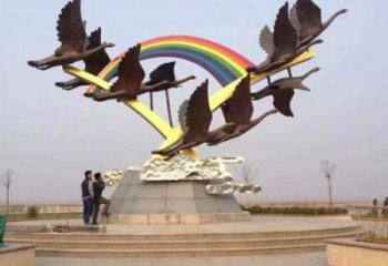 售樓處大雁雕塑 商業(yè)街仿真雕塑 動(dòng)物擺件