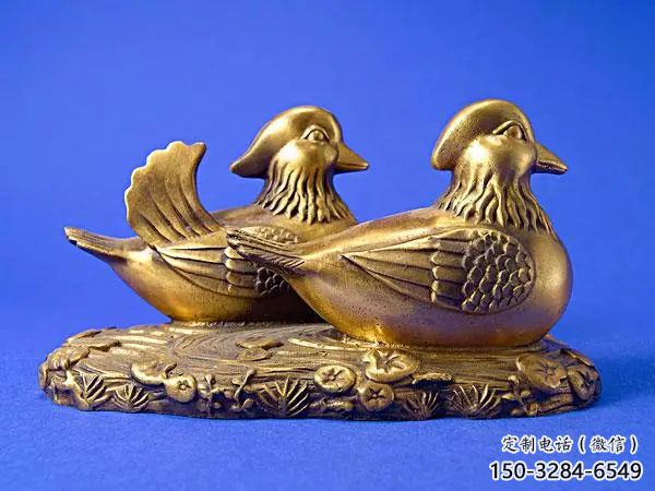庭院鴛鴦雕塑 城市古銅色雕塑 音樂小品