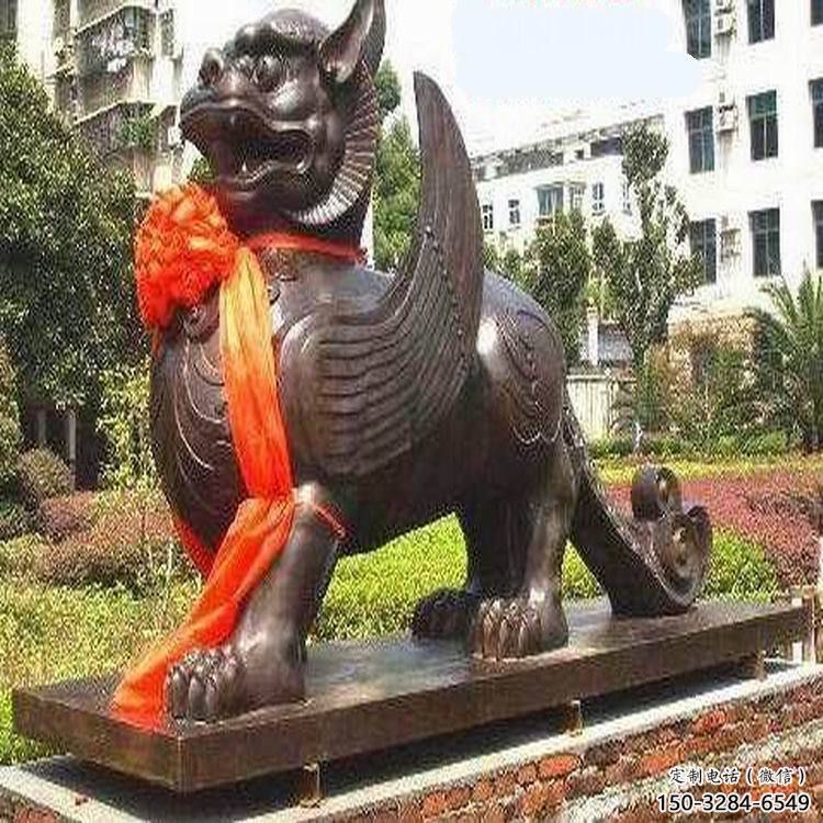 酒店白虎雕塑，鍍金歐式雕塑，仿古擺件