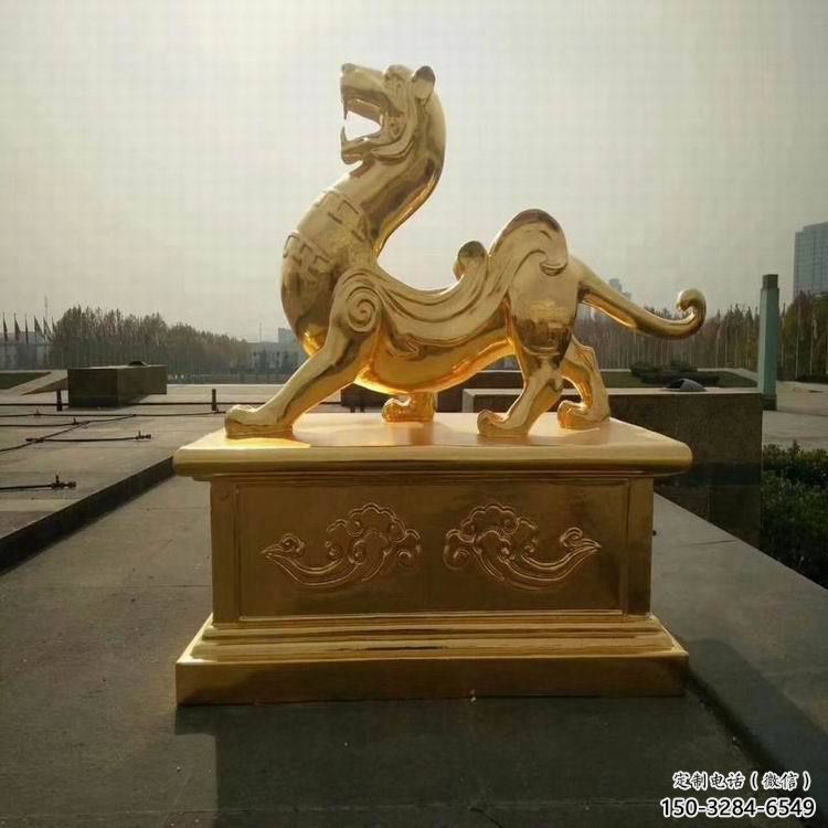 小區白虎雕塑，拉絲海洋雕塑，抽象效果