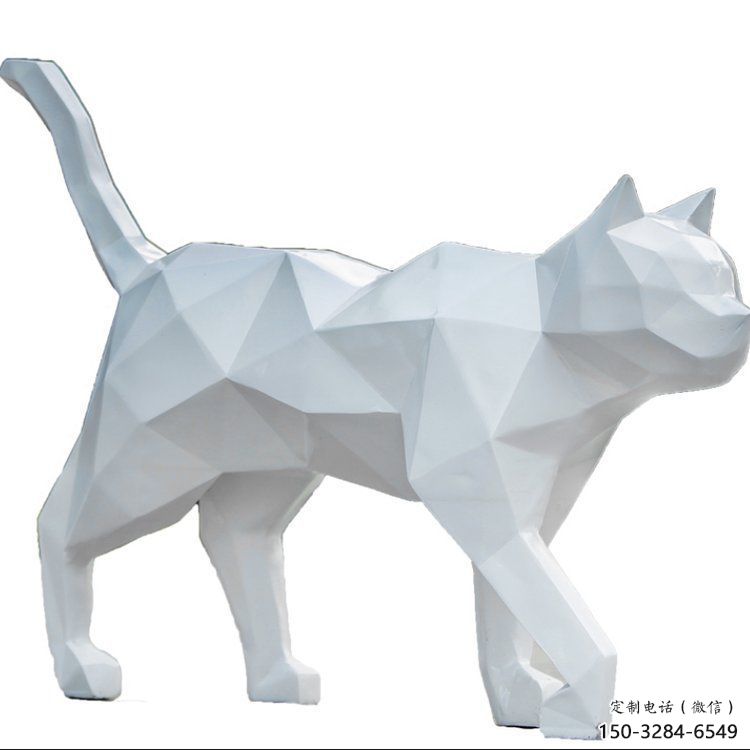 小區貓咪雕塑，拉絲海洋雕塑，抽象效果