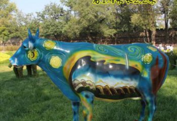 田間公牛雕塑 彩繪仿真雕塑 園林擺件