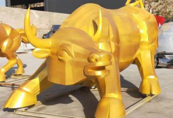 酒店黃牛雕塑，家禽主題，鍍銅工藝